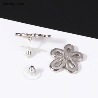 [jewelrybase] ใหม่ ต่างหูเงิน รูปดอกทานตะวัน ประดับพลอยเทียม เครื่องประดับแฟชั่น ของขวัญวันเกิด สําหรับผู้หญิง 1 คู่