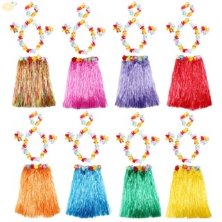 【VARSTR】Bra Aloha Set Hawaiian Fancy Dress Hula Costume Grass Material-thickened