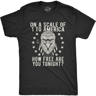 เสื้อยืด พิมพ์ลาย How Are You Tonight On A Scale Of 1 To America สําหรับผู้ชาย