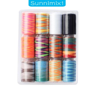 [Sunnimix1] ด้ายกระสวยโพลีเอสเตอร์ 12 สี สําหรับจักรเย็บผ้า DIY