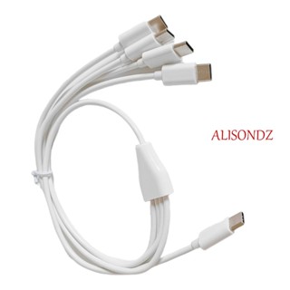 Alisondz สายชาร์จโทรศัพท์มือถือ USB C 4 In 1 เป็น 4 พอร์ต Type C