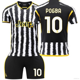 Yp2 เสื้อกีฬาแขนสั้น ลายทีมชาติฟุตบอล Juventus FC Pogba Bonucci 23-24 ชุดเหย้า PY2 2 ชิ้น ต่อชุด