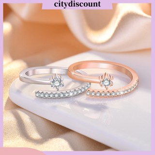 &lt;citydiscount&gt; แหวนนิ้วมือ ประดับเพทาย รูปดาวห้าแฉก แวววาว เครื่องประดับ สําหรับงานแต่งงาน งานพรอม งานเลี้ยง