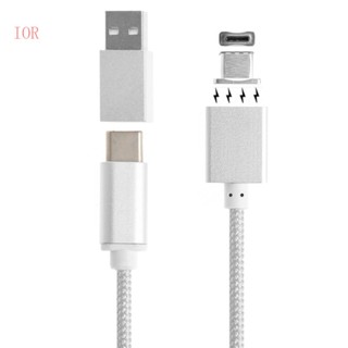 Ior 2 4A สายชาร์จ 2in1 USB Type C ตัวผู้ Type C ตัวผู้ สายชาร์จโทรศัพท์ แบบถัก