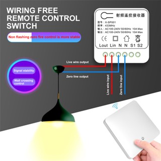 แผงสวิตช์ไฟอัจฉริยะไร้สาย RF 433Mhz พร้อมรีโมตคอนโทรล 220V