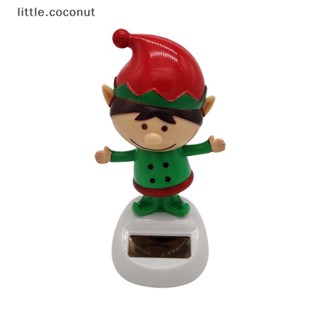 [little.coconut] ของเล่นตุ๊กตาหิมะ ซานตาคลอส กวาง สวิง อัตโนมัติ พลังงานแสงอาทิตย์ สําหรับตกแต่งบ้าน ออฟฟิศ