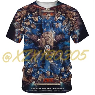 (ทั้งหมดในสต็อก Xzx180305) ใหม่ เสื้อยืด ลายฟุตบอล chelse FC 3D 29