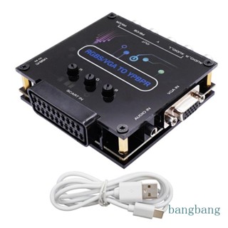 Bang อะแดปเตอร์แปลงวิดีโอคอมโพสิต Mini RGBS VGA SCART เป็น YPBPR 1080p