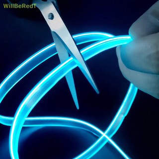 [WillBeRedT] สายไฟนีออน Led 1 เมตร ยืดหยุ่น USB สําหรับตกแต่งภายในรถยนต์ 1 ชิ้น