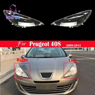 ฝาครอบไฟหน้ารถยนต์ แบบเปลี่ยน สําหรับ Peugeot 408 2009 2010 2011 2012 1 คู่