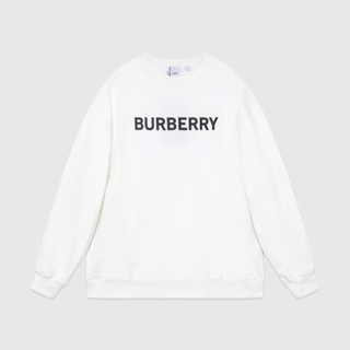 Fashion Bu542rberry เสื้อกันหนาว แขนยาว ผ้าฝ้าย พิมพ์ลายตัวอักษร สามมิติ สําหรับผู้ชาย และผู้หญิง