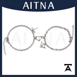 Aitna สร้อยข้อมือคู่รัก แบบแม่เหล็ก ดึงดูดซึ่งกันและกัน ความสัมพันธ์ การจับคู่ความสัมพันธ์ สร้อยข้อมือ