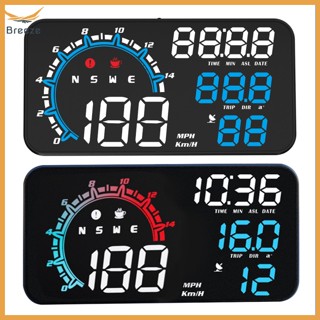 Breeze เครื่องวัดความเร็วรถยนต์ HUD Head Up Display หน้าจอขนาดใหญ่ 5.5 นิ้ว USB GPS พร้อมสัญญาณเตือนความเร็วเกิน