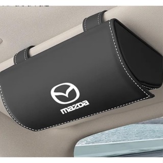 MAZDA LOGO car glasses sunglasses storage box CX-8 CX-5 CX-9 CX-7 RX-8 ATENZA CX-4 CX-30 MX-5 CX-30EV Axela interior modified sun visor business card / card storage folding leather bag