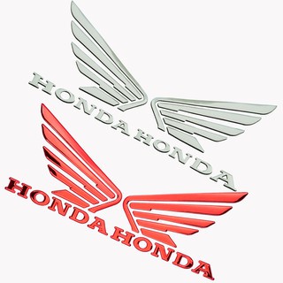 Xuming สติกเกอร์ตราสัญลักษณ์ 3D สีเงิน สําหรับติดตกแต่งรถมอเตอร์ไซค์ Honda Wing Set