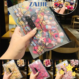 Zaijie24 20 ชิ้น ยางรัดผม ชุดเด็กผู้หญิง ยางรัดผม เครื่องประดับผม ผ้าโพกศีรษะ กิ๊บ