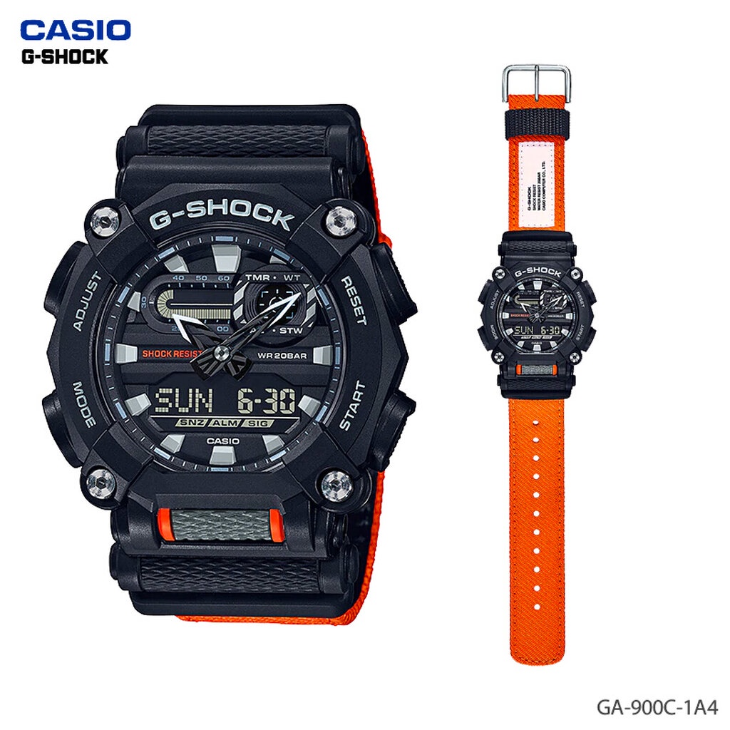 นาฬิกาข้อมือ Casio G-shock สองระบบ Analog-Digital รุ่น GA-900 GA-900C GA-900C-1A4 (สายผ้า) GA-900C-1A4