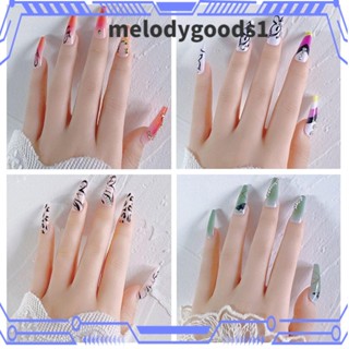 Melodygoods1 เล็บปลอม ลายผีเสื้อ ถอดออกได้ สําหรับตกแต่งเล็บ 24 ชิ้น