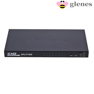 Glenes กล่องแยก HDMI 1x8 ซิงโครไนซ์หน้าจอขยายเสียง 1x8 HDMI 1080P 3D เข้า 1 ออก 8