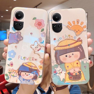 พร้อมส่ง เคสโทรศัพท์มือถือนิ่ม ลายการ์ตูน ประดับกลิตเตอร์ พลอยเทียม สําหรับ OPPO Reno10 Pro 5G 10Pro+ Reno10 5G Reno 10Pro+