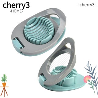 Cherry3 เครื่องตัดไข่ ผลไม้ พลาสติก สเตนเลส หนา สีเทา เขียว อเนกประสงค์ 2 ชิ้น