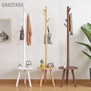 DAKOTASK ราวตากผ้าไม้เนื้อแข็งรอบมุมไม้แขวนเสื้อสวยงามทันสมัยเรียบง่ายสำหรับห้องนั่งเล่น