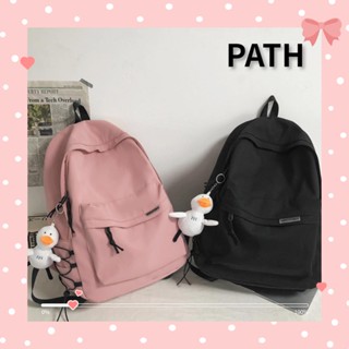 Path กระเป๋าเป้สะพายหลัง ผ้าไนล่อน กันน้ํา ความจุขนาดใหญ่ สีพื้น เรียบง่าย สําหรับเด็กผู้ชาย 2023