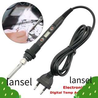 Lansel หัวแร้งบัดกรีเหล็ก 80W ปลั๊ก EU US หน้าจอ LCD แกนความร้อนเซรามิค ปรับได้