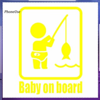 สติกเกอร์สะท้อนแสง ลาย Baby On Board สําหรับติดตกแต่งรถยนต์