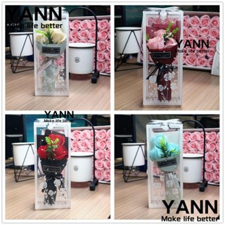 Yann1 ช่อดอกกุหลาบประดิษฐ์ บรรจุกล่อง ของขวัญวันวาเลนไทน์ สําหรับตกแต่งงานแต่งงาน