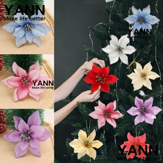 YANN1 Christmas Flowers Plastic Artifical Glitter New Year Decor Christmas Tree Decorations