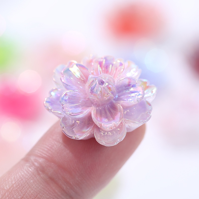 10 ชิ้น / เซต สองชั้น ชุบ ดอกเบญจมาศ ด้านหลังแบน Diy ที่คาดผม เชือกผม ครีมเจล เคสโทรศัพท์ อุปกรณ์ตกแต่งถ้วยน้ํา - รูปที่ 2