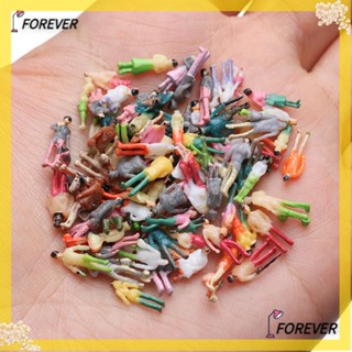 Forever ตุ๊กตาฟิกเกอร์ รูปคน หลายสี สําหรับตกแต่งบ้านตุ๊กตา 100 ชิ้น