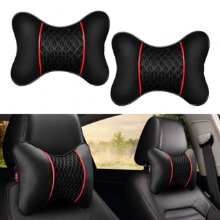 ⚡SUPERSL-TH⚡Relaxing Car For Seat Headrest Pillow Set of 2 PU Leather Cushion Pad for Travel⚡NEW 7