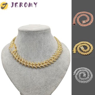 Jeromy สร้อยคอโซ่โลหะ ประดับเพชร พลอยเทียม สีทอง สีโรสโกลด์ สีเงิน สําหรับสัตว์เลี้ยง สุนัข