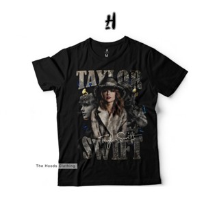 เสื้อยืดโอเวอร์ไซส์เสื้อยืดโอเวอร์ไซส์【leee】TAYLOR SWIFT BOOTLEG / VINTAGE DESIGN SHIRT เสื้อยืด High Street แขนสั้นคู่ร