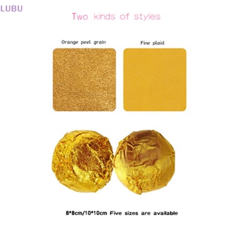 Lubu ใหม่ กระดาษฟอยล์อลูมิเนียม สีทอง สําหรับห่อคุกกี้ ช็อคโกแลต ลูกอม 100 ชิ้น ต่อแพ็ก