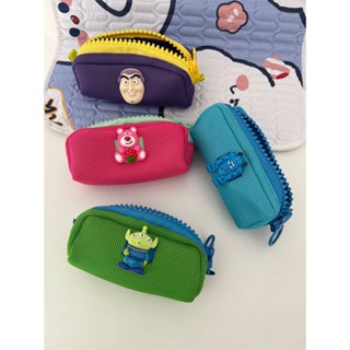 Cartoon New Strawberry Bear Pencil Case Cute Three-Eyed Alien Large Capacity Pencil Case INS Good-looking Student Storage Bag i8Mo