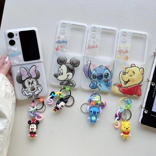 Luken เคสโทรศัพท์มือถือ ฝาพับ กันกระแทก ลายการ์ตูน Disney Mickey Minnie Stitch Winnie the Pooh พร้อมจี้ห้อย สําหรับ OPPO Find N2