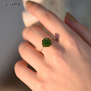 [highbuying] แหวนแฟชั่น รูปดอกคามิเลีย ดอกกุหลาบ สีเขียว สวยหรู สําหรับผู้หญิง งานแต่งงาน เครื่องประดับ ของขวัญ สินค้าใหม่