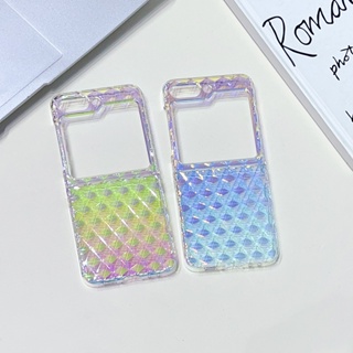 เคสแข็ง ลายตาราง 3D สําหรับ Samsung Galaxy Z Flip 5