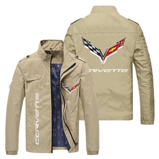 Corvette LOGO Jacket Shop Customized Workwear Outdoor Driving Loose Thin Cardigan Stand Collar Windbreaker