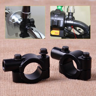 ⚡NEW 8⚡Mirror Mount Set Set Pair For 22mm (0.87") handlebar Black Thread 2Pcs