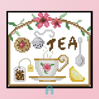 Morning Tea Time ชุดปักครอสสติตช์ 11CT DIY [Acelit.th]