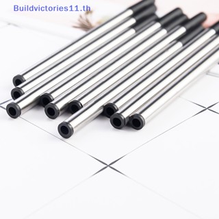 Buildvictories11 ไส้ปากกาลูกลื่นโลหะ 0.5 มม. สีฟ้า สีดํา แบบเปลี่ยน สําหรับปากกาลูกลื่น 5 ชิ้น