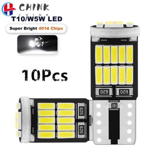 Chink หลอดไฟถอยหลัง Led 194 ดวง พลังงานสูง 4014 SMD 6000K 168 W5W T10 สําหรับติดป้ายทะเบียนรถยนต์ 10 ชิ้น