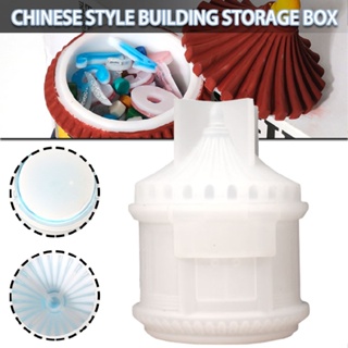 Chinese Architectural Storage Box Silicone Mold Container with Lid Resin Molds