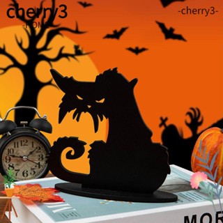 Cherry3 ของเล่นไม้แกะสลัก รูปแม่มด แม่มด แม่มด แม่มด แม่มด ขนาดเล็ก สีดํา สําหรับตกแต่งบ้าน ห้องนอน ฮาโลวีน