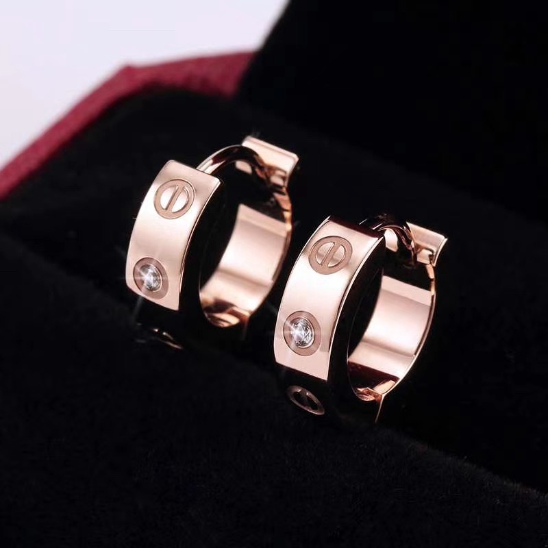 C-Shaped ครึ่งวงกลม Diamond-Studded/Diamond-Free ต่างหูหญิงออกแบบเฉพาะคลาสสิก All-Match ต่างหูอินเทรนด์เดี่ยวต่างหูผลิตภัณฑ์เครื่องประดับของขวัญต้องมี