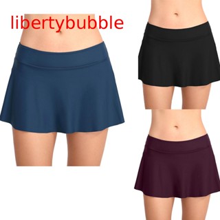 【libertybubbler】กางเกงว่ายน้ํา บิกินี่ เอวกลาง ยืดหยุ่น สําหรับผู้หญิง